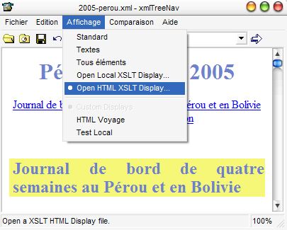 Affichage XSLT